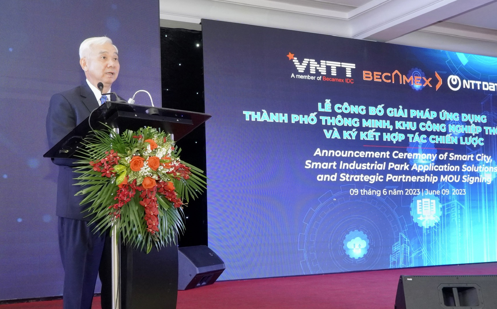 Đồng chí Phạm Ngọc Thuận – tổng giám đốc Becamex IDC phát biểu tại chương trình.